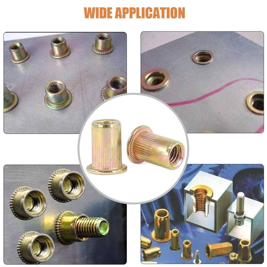 M8 rivet nuts used on panels and threaded assemblies, zinc plated set