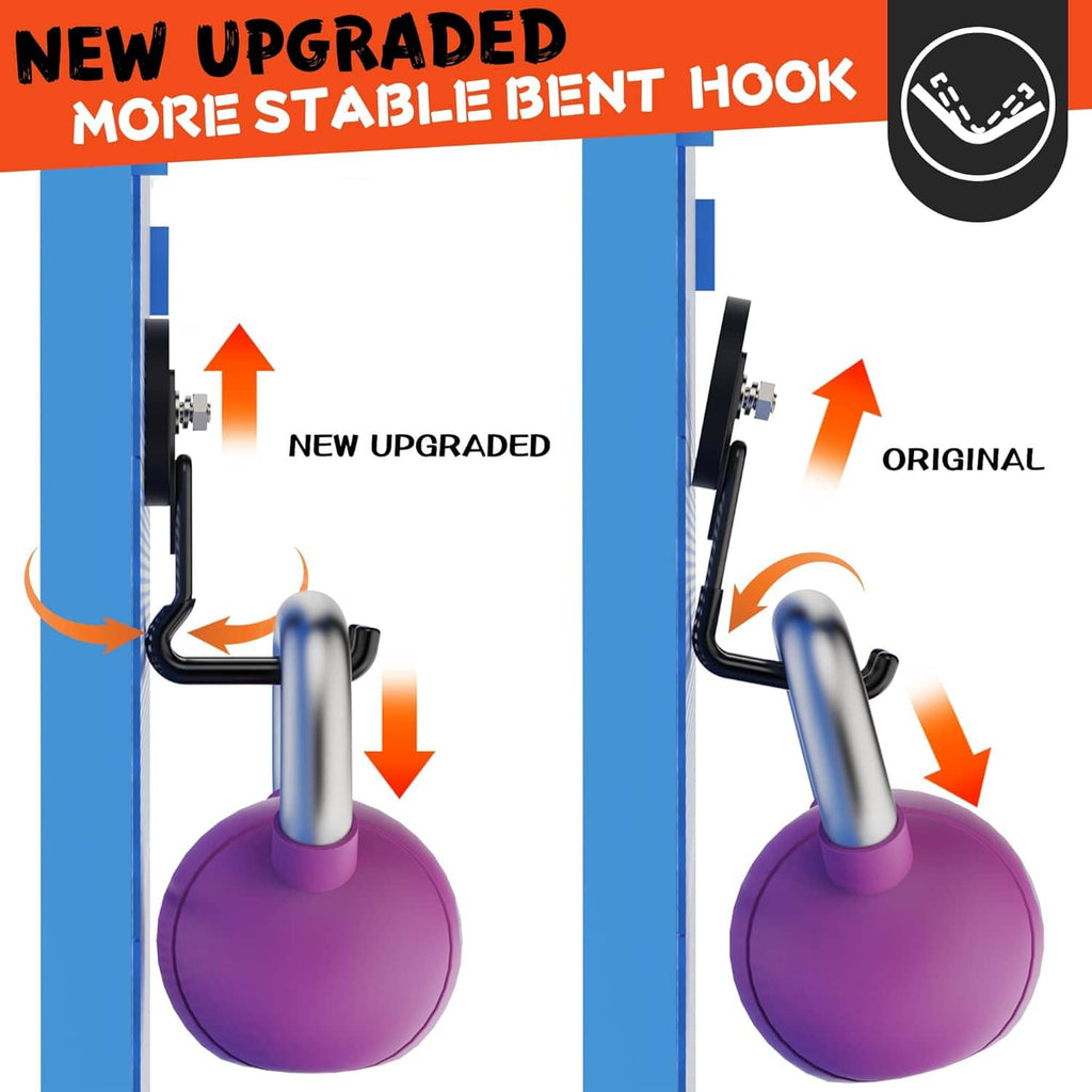 Upgraded magnetic hook design with U-shaped hanger and magnet mount, shown side-by-side