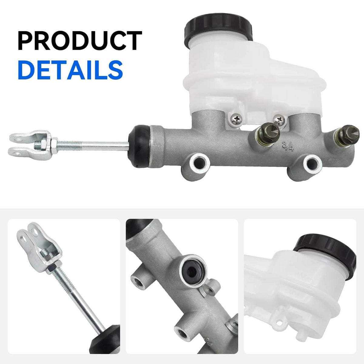 Brake master cylinder with fluid reservoir and side mounting ports