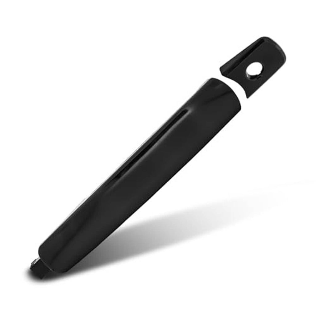 Black exterior door handle with keyhole, front driver left side