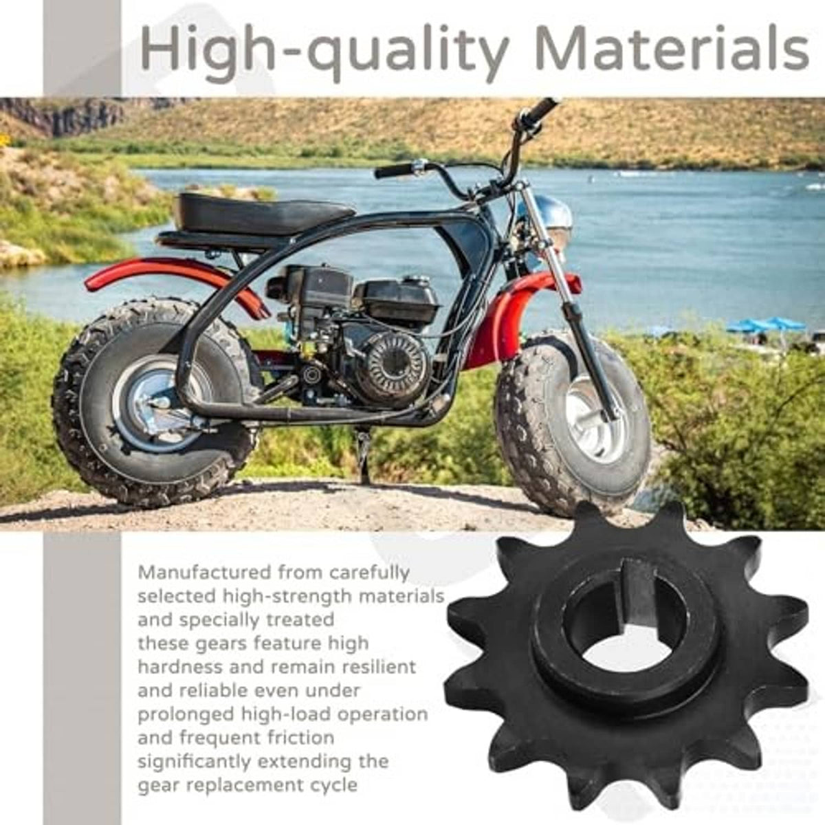 Dark metal 12-tooth sprocket with C-type bore and gear-like outer teeth