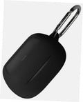 Black silicone protective case with carabiner loop for JBL earbuds charging case.