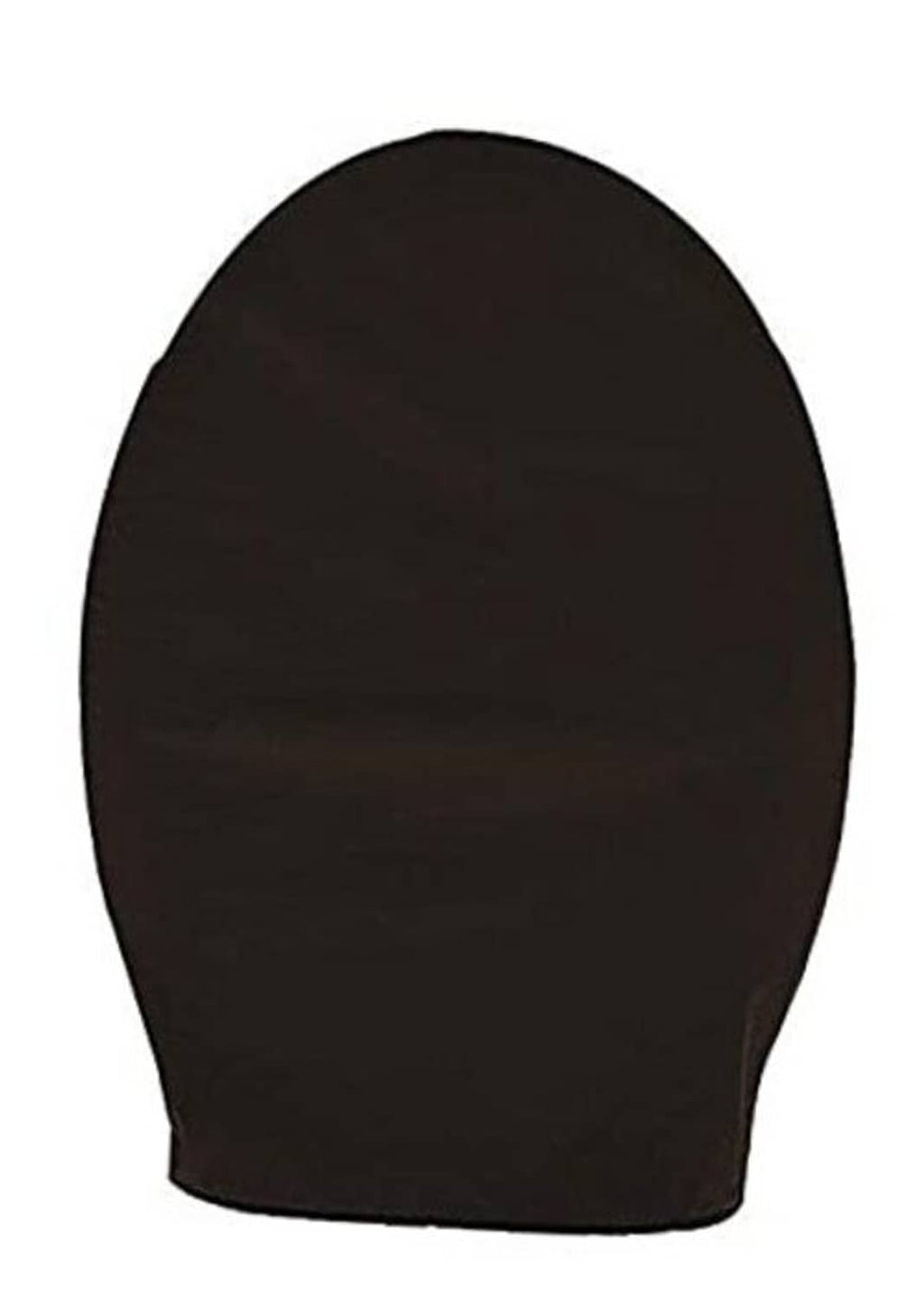 Black vinyl tire guard cover with rounded teardrop shape