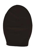 Black vinyl tire guard cover with rounded teardrop shape