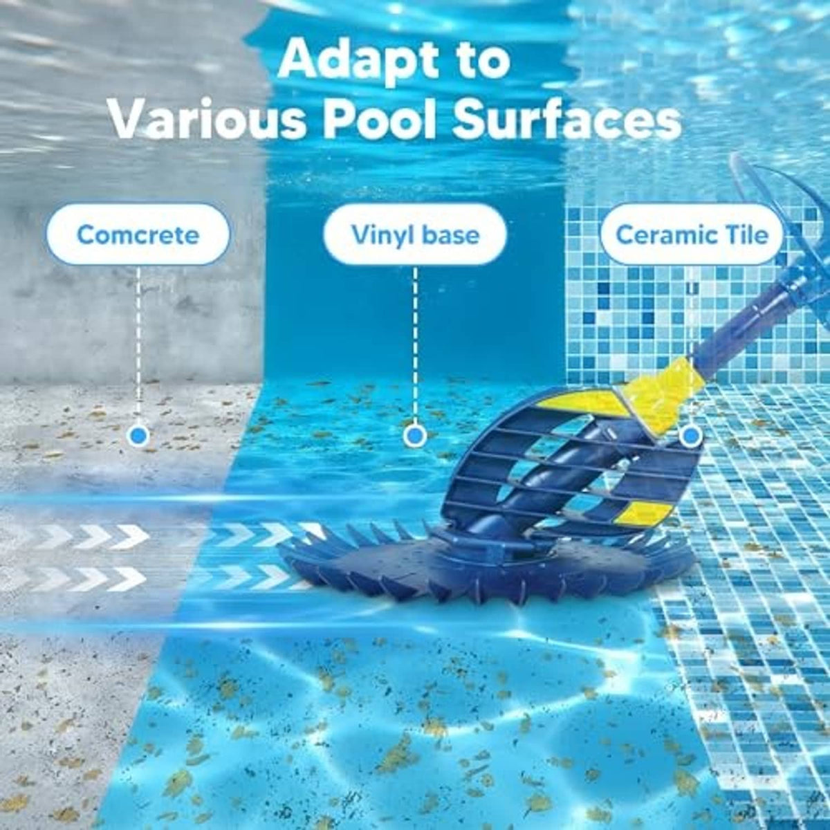 Purple finned seal disc attached to pool cleaner, spiked rubber edge and center hole