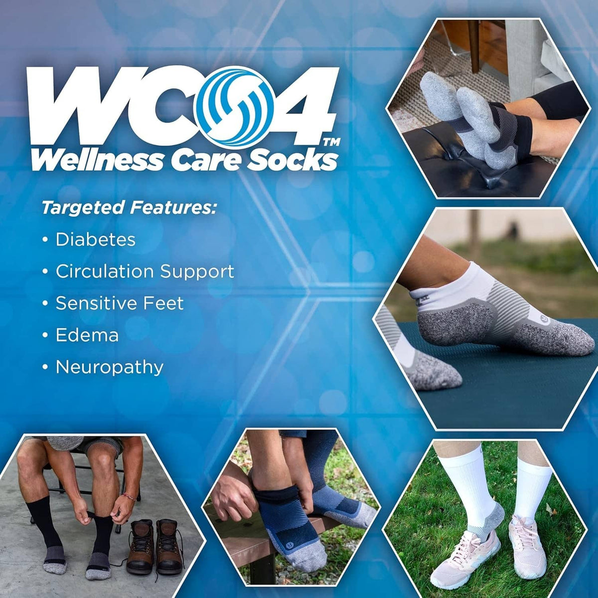 Gray no-show socks on feet showing targeted cushioned comfort features