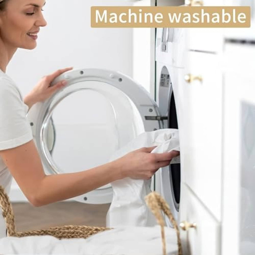 White machine-washable microfiber massage table sheet set, easy-care laundry
