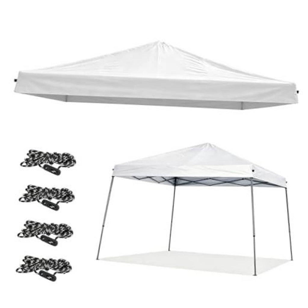 White slant-leg canopy replacement top cover, fitted roof piece with side panels
