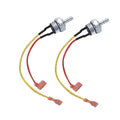 Air pressure switch with metal sensor, yellow/red wires, and black connector leads