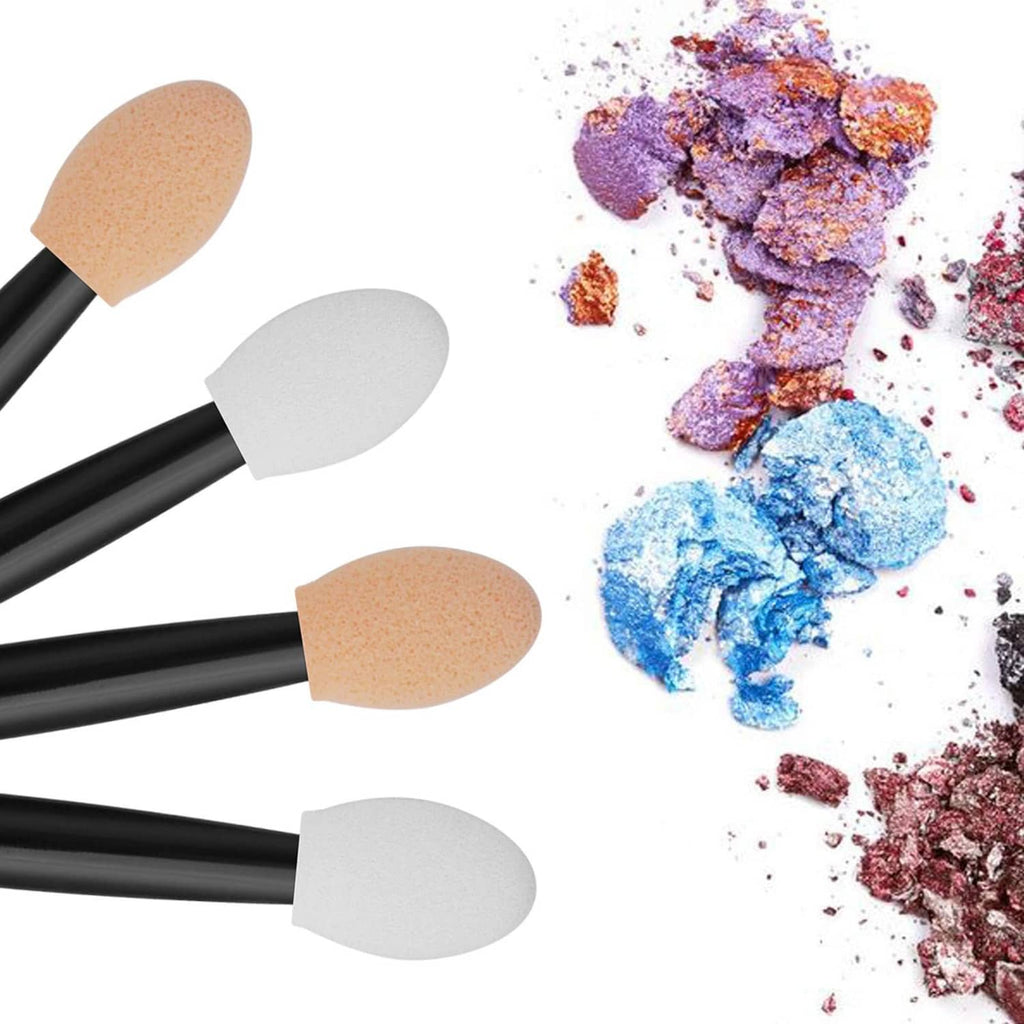 Dual-ended sponge eyeshadow applicators with black handles and beige/gray sponge ends