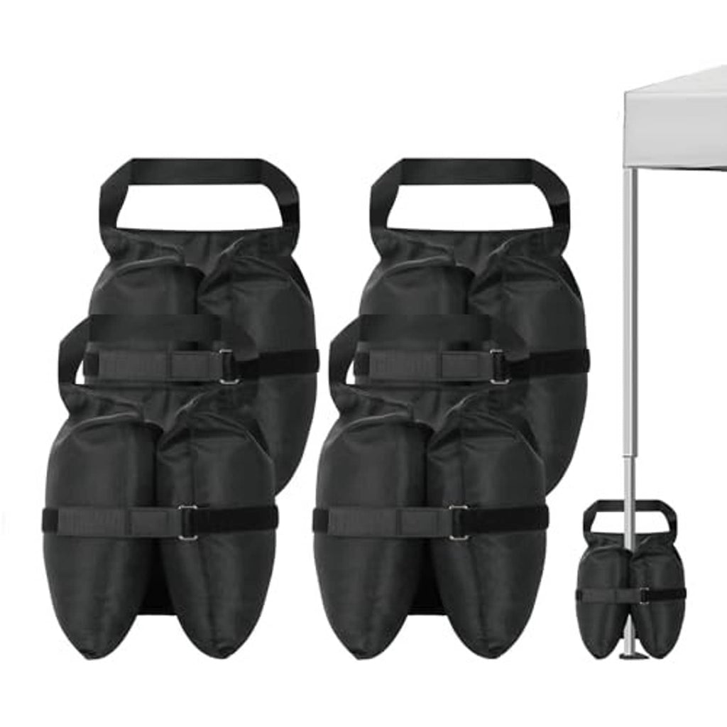Black canopy sandbag set with two large bags and one small bag, each with straps