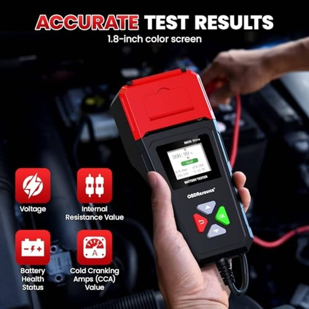 Car battery tester with color LCD screen and multi-button keypad