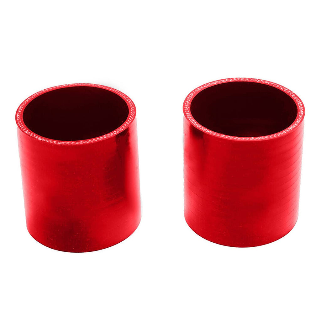 Red silicone intercooler couplers, two short straight sleeves