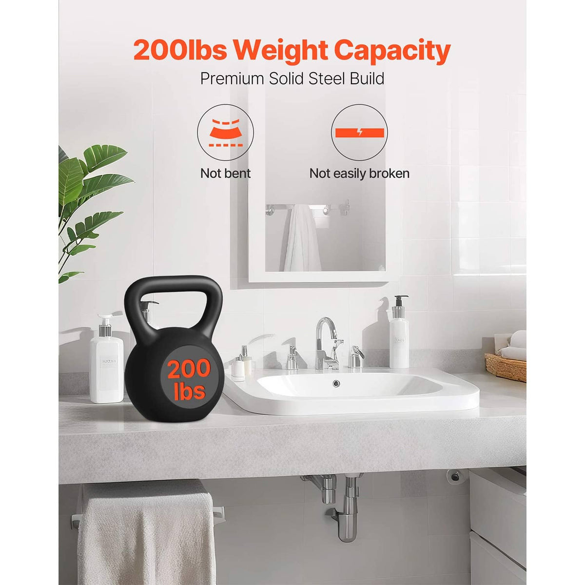 Matte black floating shelf brackets with two horizontal supports, heavy-duty set