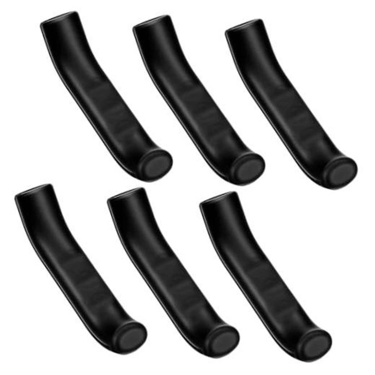 Bicycle brake lever sleeves, black silicone gel anti-slip grips (set of 6 pieces)