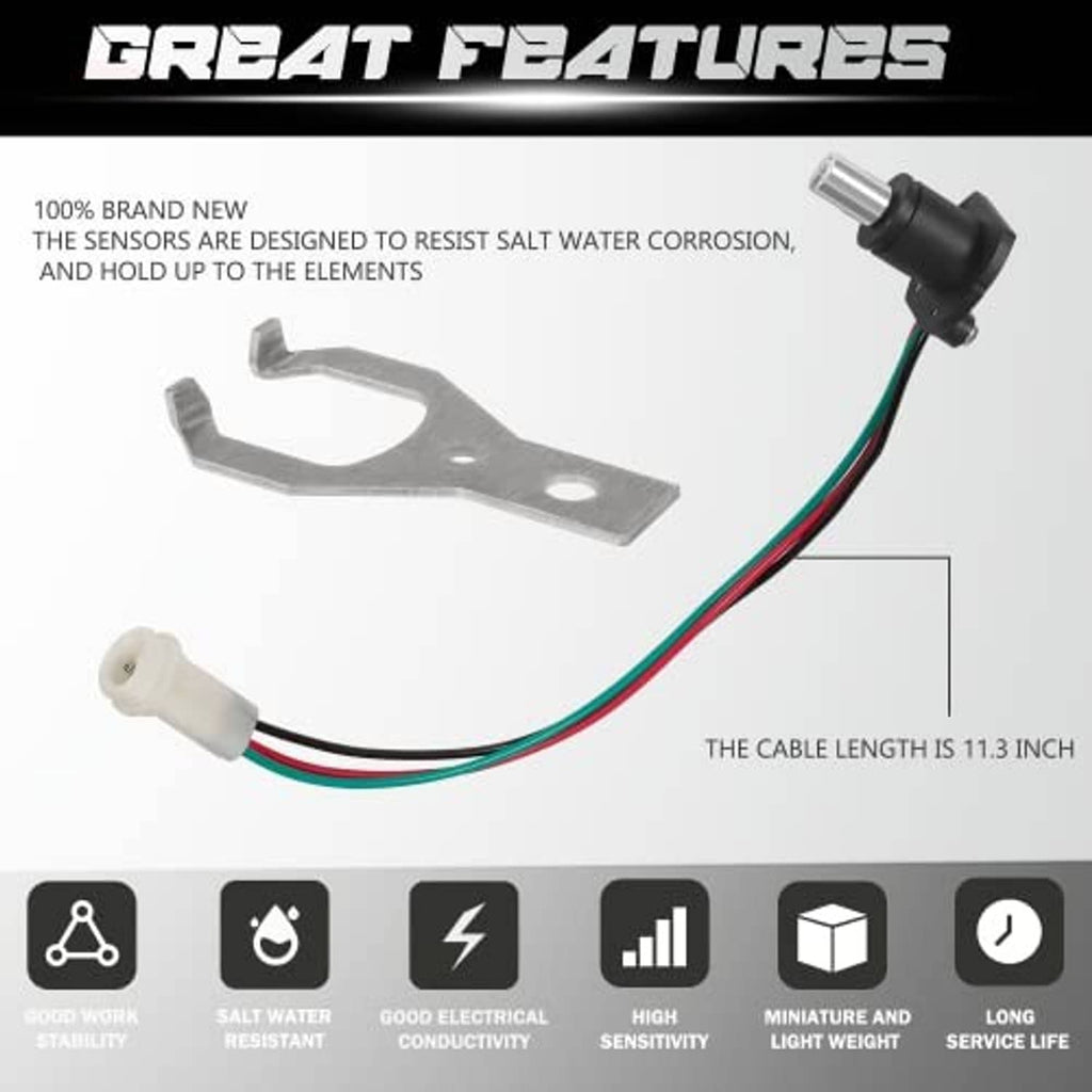 Sensor kit with metal bracket, color-coded cable, and black-to-white connector components
