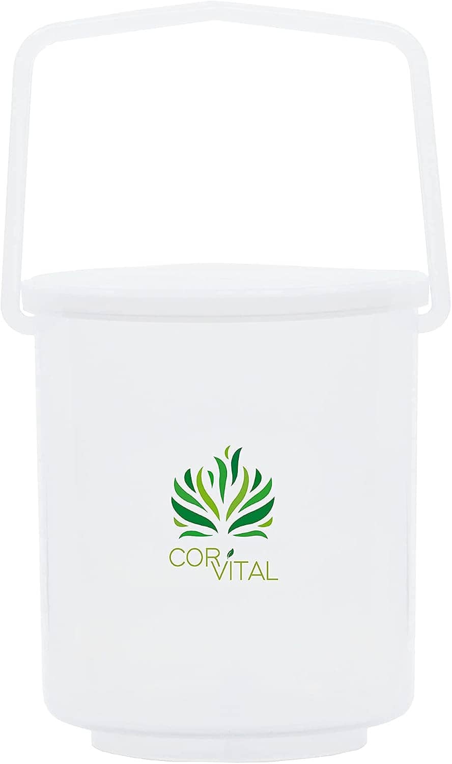 White enema bucket with ORTIVAL logo, front view