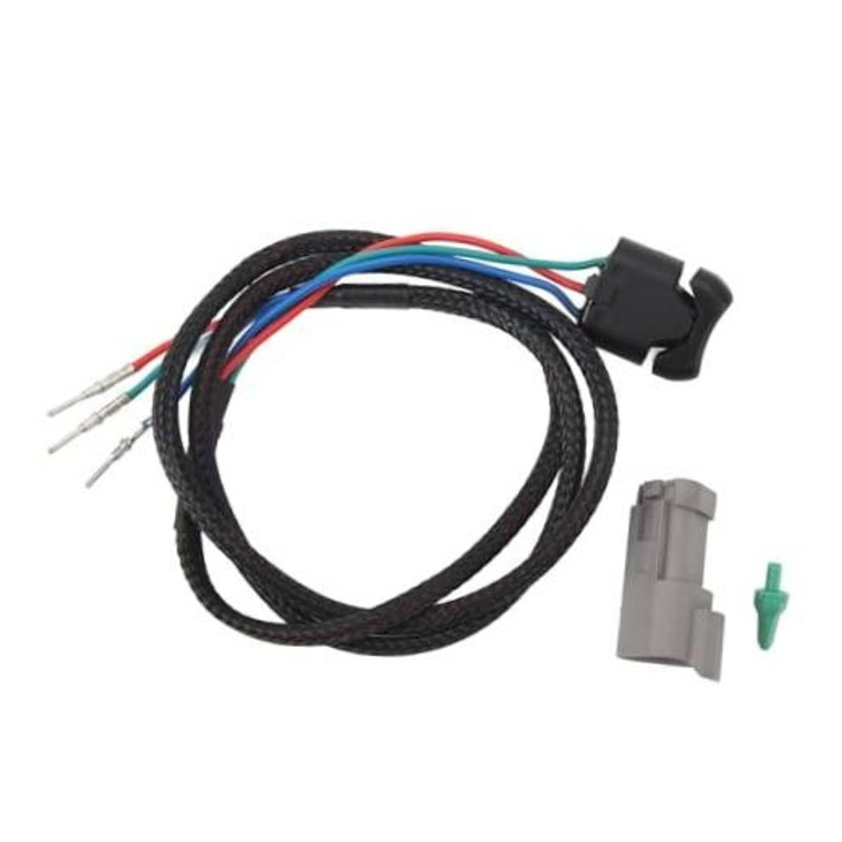 Outboard trim tilt switch wiring harness with black connector and multicolor leads
