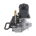 Rear trunk pull-down motor housing with switch, black and clear plastic assembly