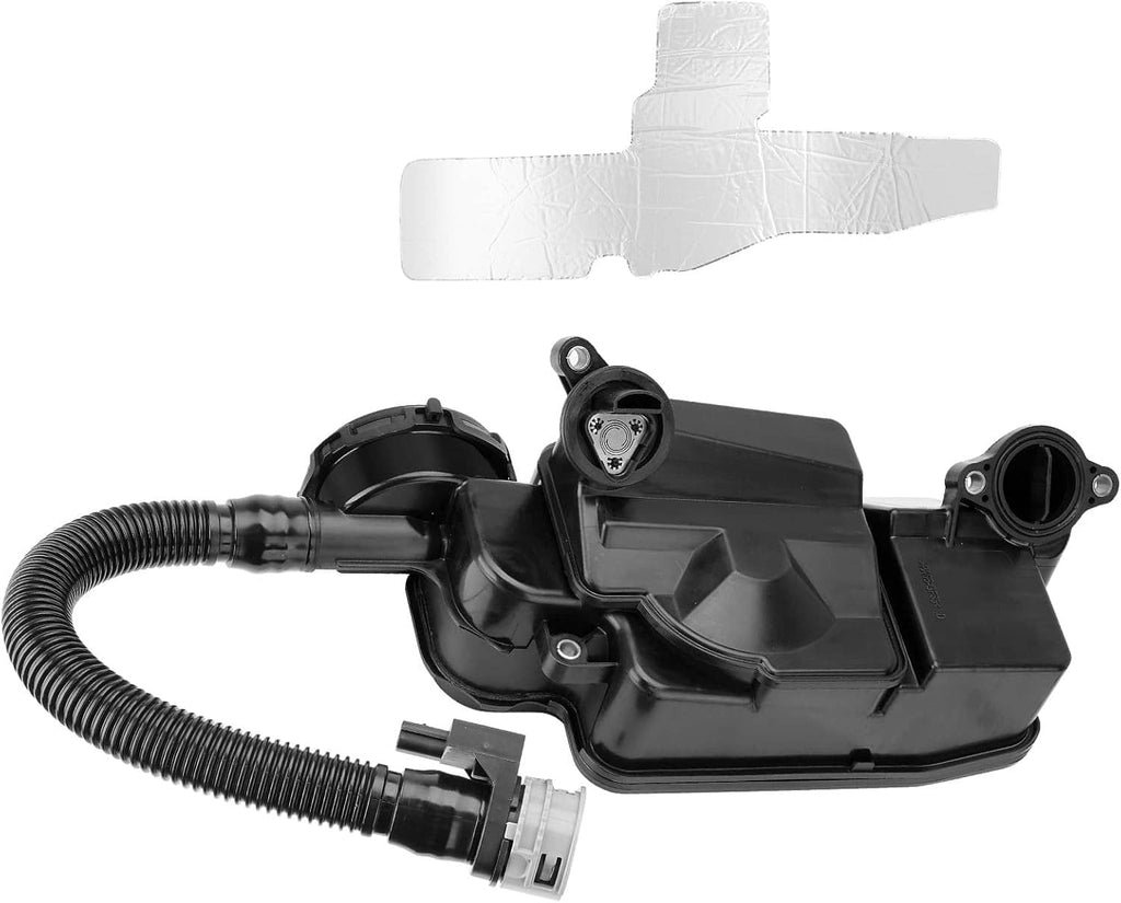 Black oil separator assembly with multiple ports and corrugated hose with plug ends