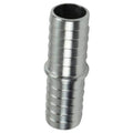 Hose barb splice coupler adapter, silver metal tube with barbed ends