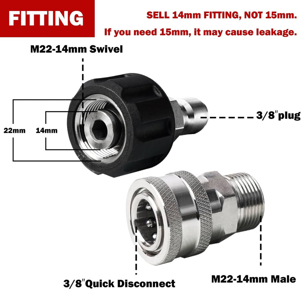 Swivel pressure washer quick connect coupling with black housing and silver threaded fitting