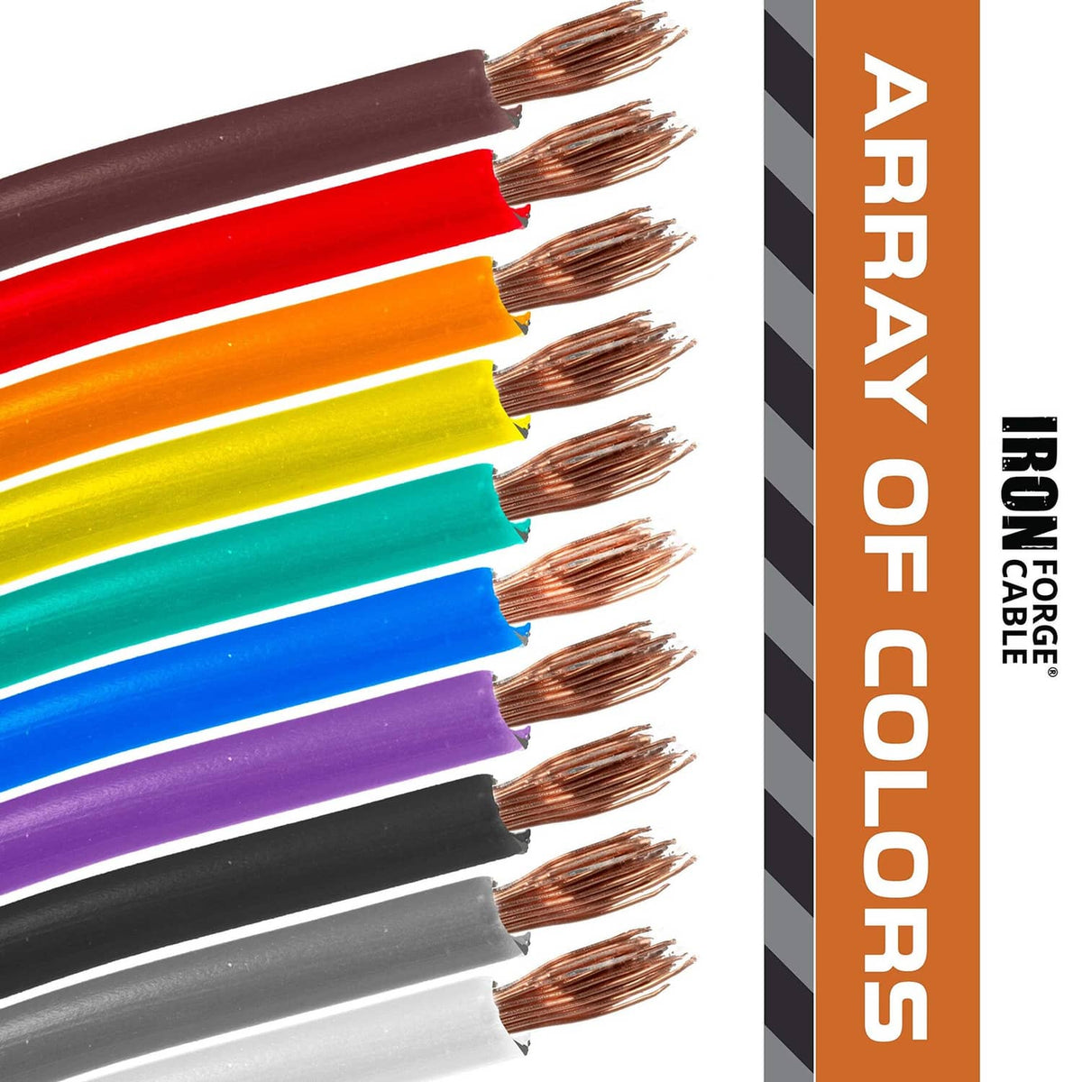 Assorted 14-gauge colored automotive wire strands with copper conductors