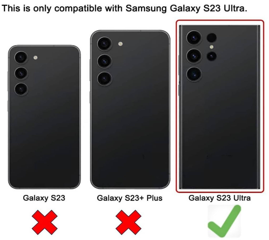 S23 Ultra back glass replacement shown as compatible for the Galaxy S23 Ultra model