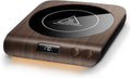 Coffee mug warmer with black heating pad, digital display, and round control buttons