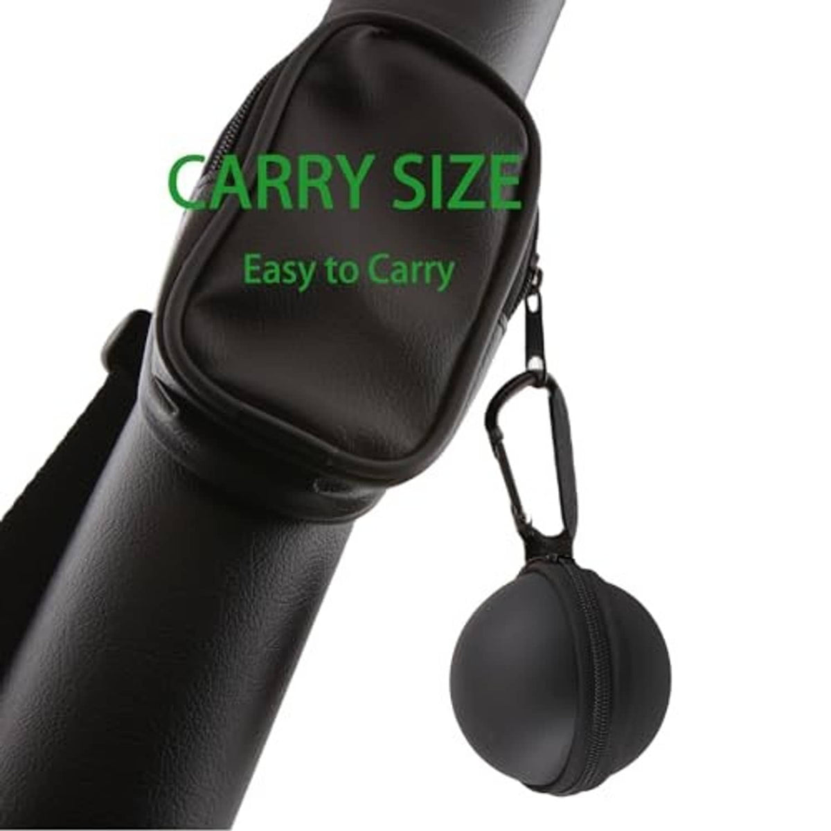 Black PU carry holster with zip billiard ball case attached