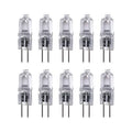 Set of clear G4 two-pin halogen light bulbs, transparent glass, straight pins