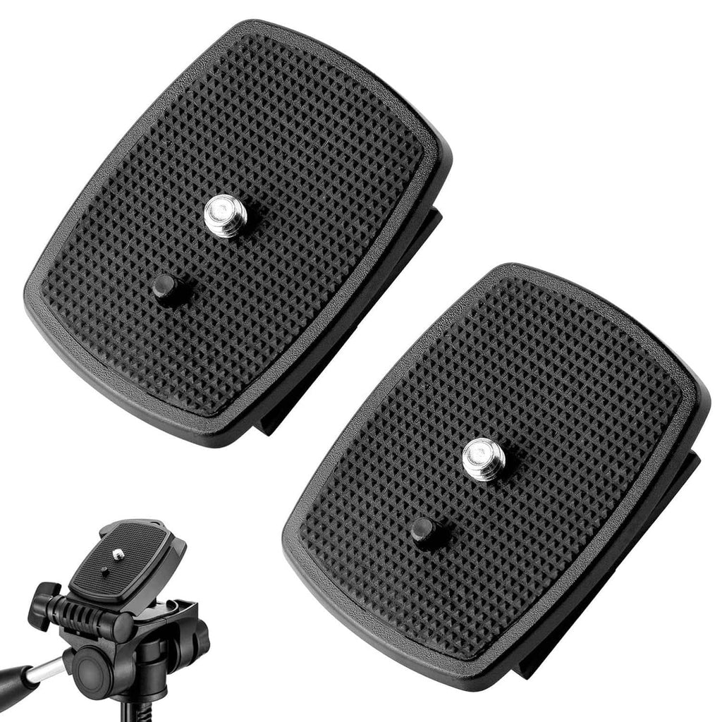 43x43mm quick release plate set, two textured black plates with silver screws
