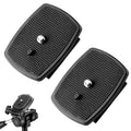 43x43mm quick release plate set, two textured black plates with silver screws