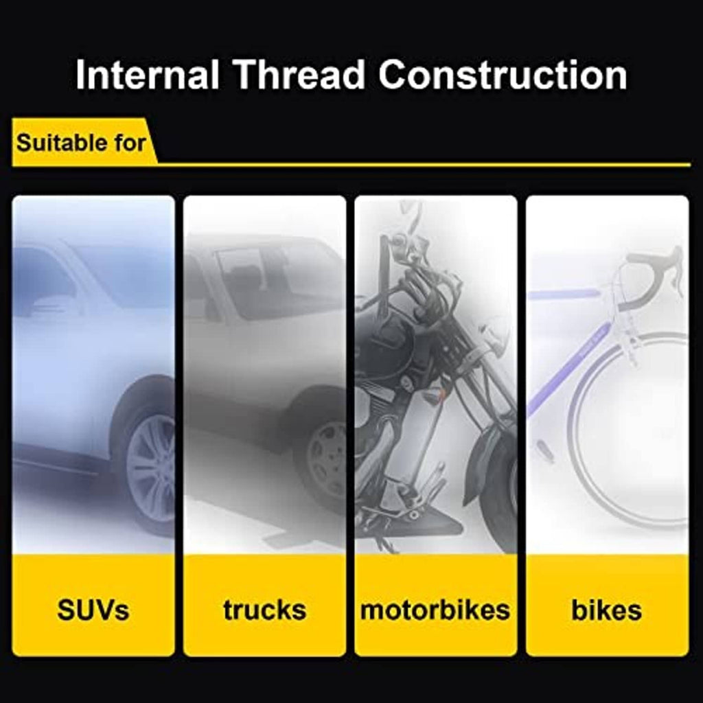 Internal thread construction of tire valve stem caps for multiple vehicle types