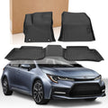 Black all-season floor liner mats with raised tread channels and anchor points, set of 4
