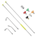 Pressure washer extension wands with quick-connect nozzles, stainless shafts, yellow tips