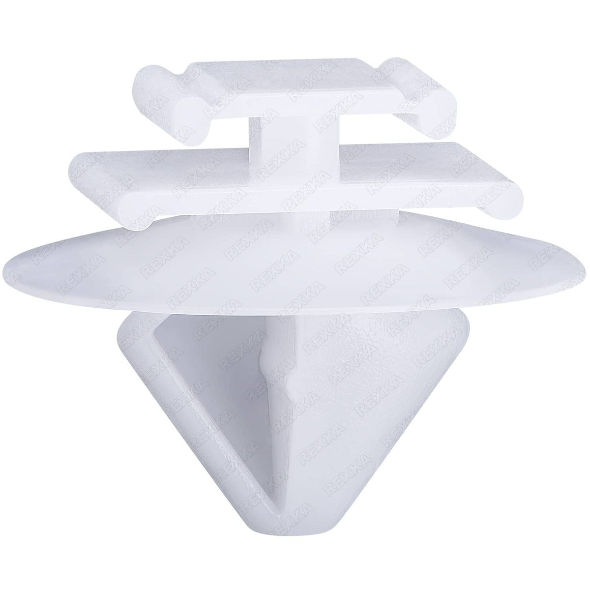 Rear door body side molding clip, white plastic push fastener