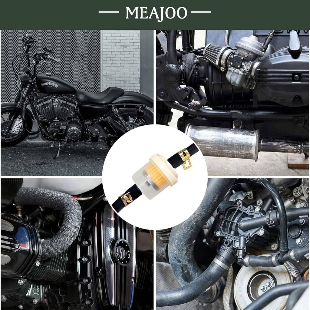 Inline fuel filter with magnet shown in an engine compartment