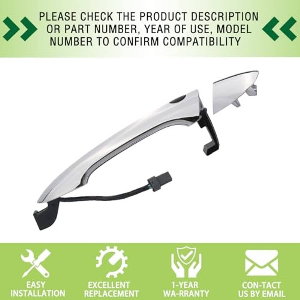Door handle replacement bracket and cable assembly, silver with black connector
