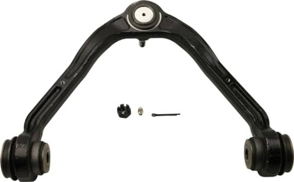 Front upper suspension ball joint control arm, black with rubber end bushings and mounting hardware
