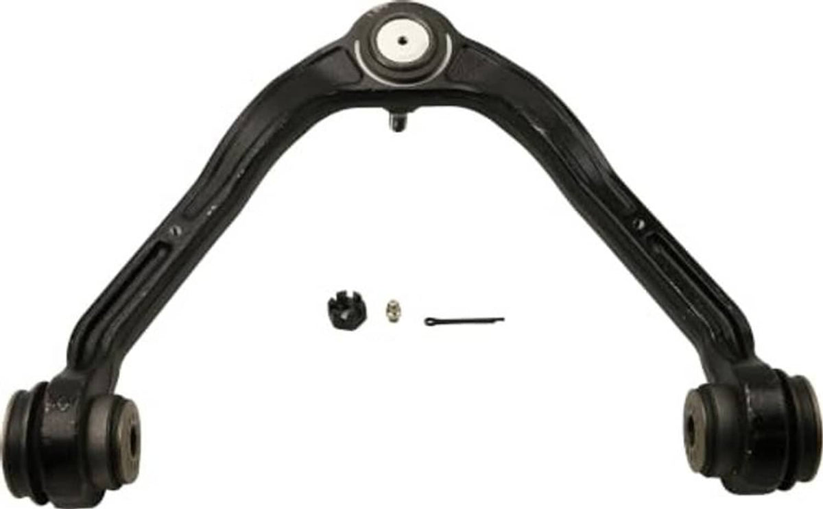 Front upper suspension ball joint control arm, black with rubber end bushings and mounting hardware