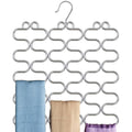 Chrome scarf hanger set with multiple loop hangers, flower-like scalloped shape