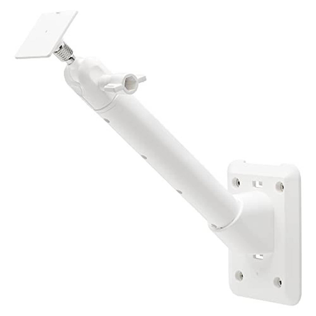 White solar panel wall mount with long arm and wall plate