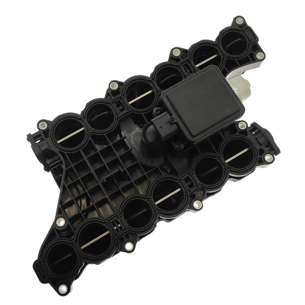 Black intake manifold assembly with control actuator box and multiple intake passages
