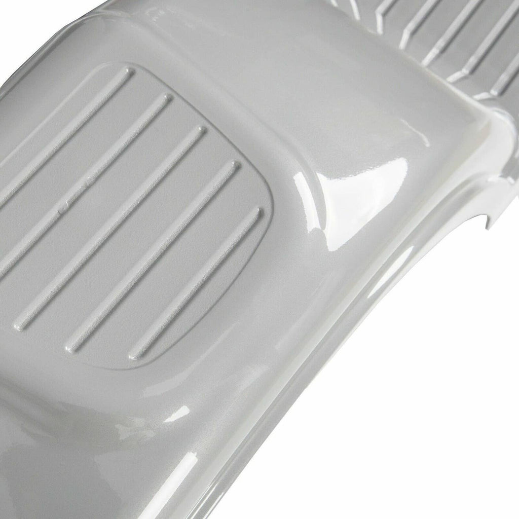Gray trailer fender with step tread and molded wheel-arch shape
