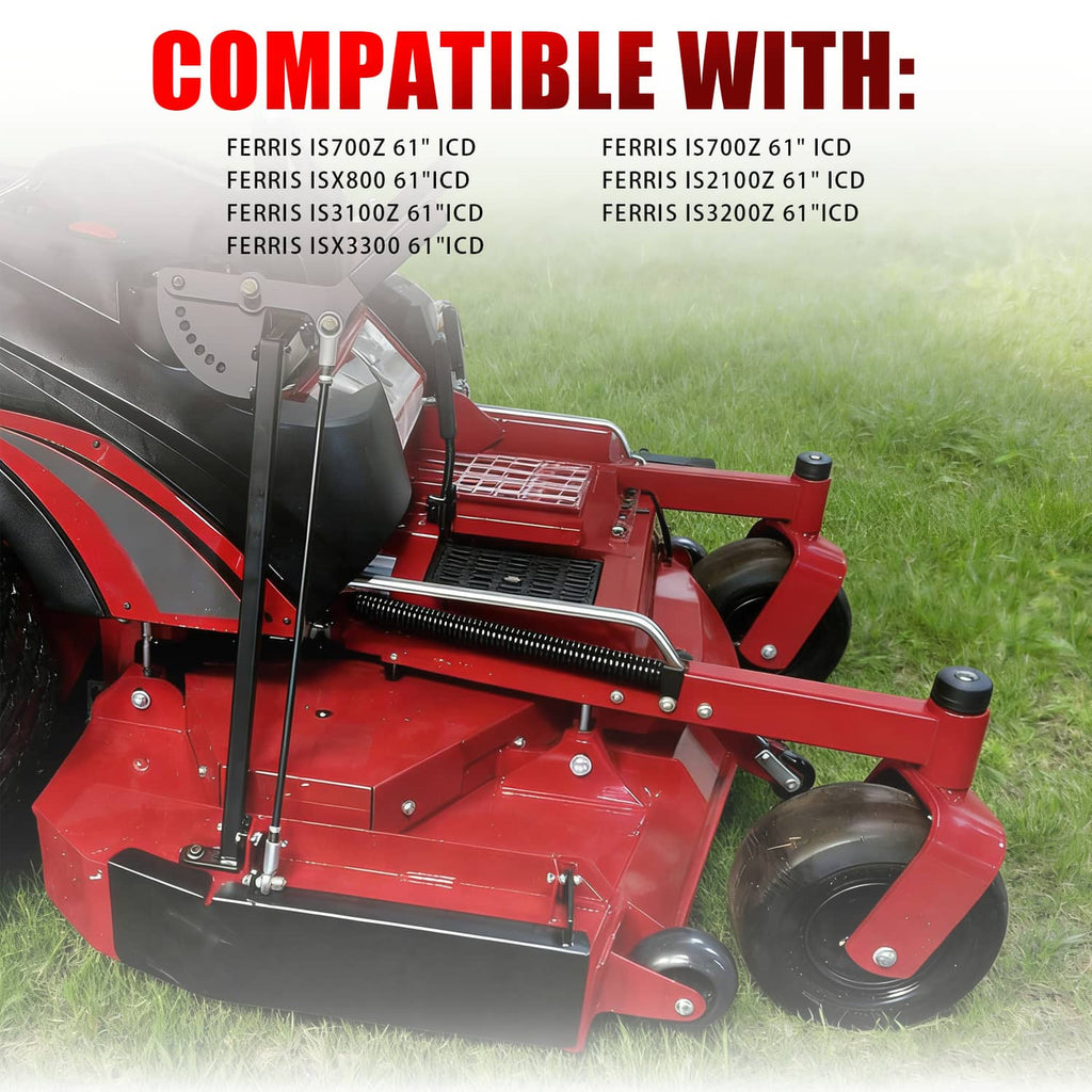 Black steel chute blocker installed on red lawn mower discharge chute area