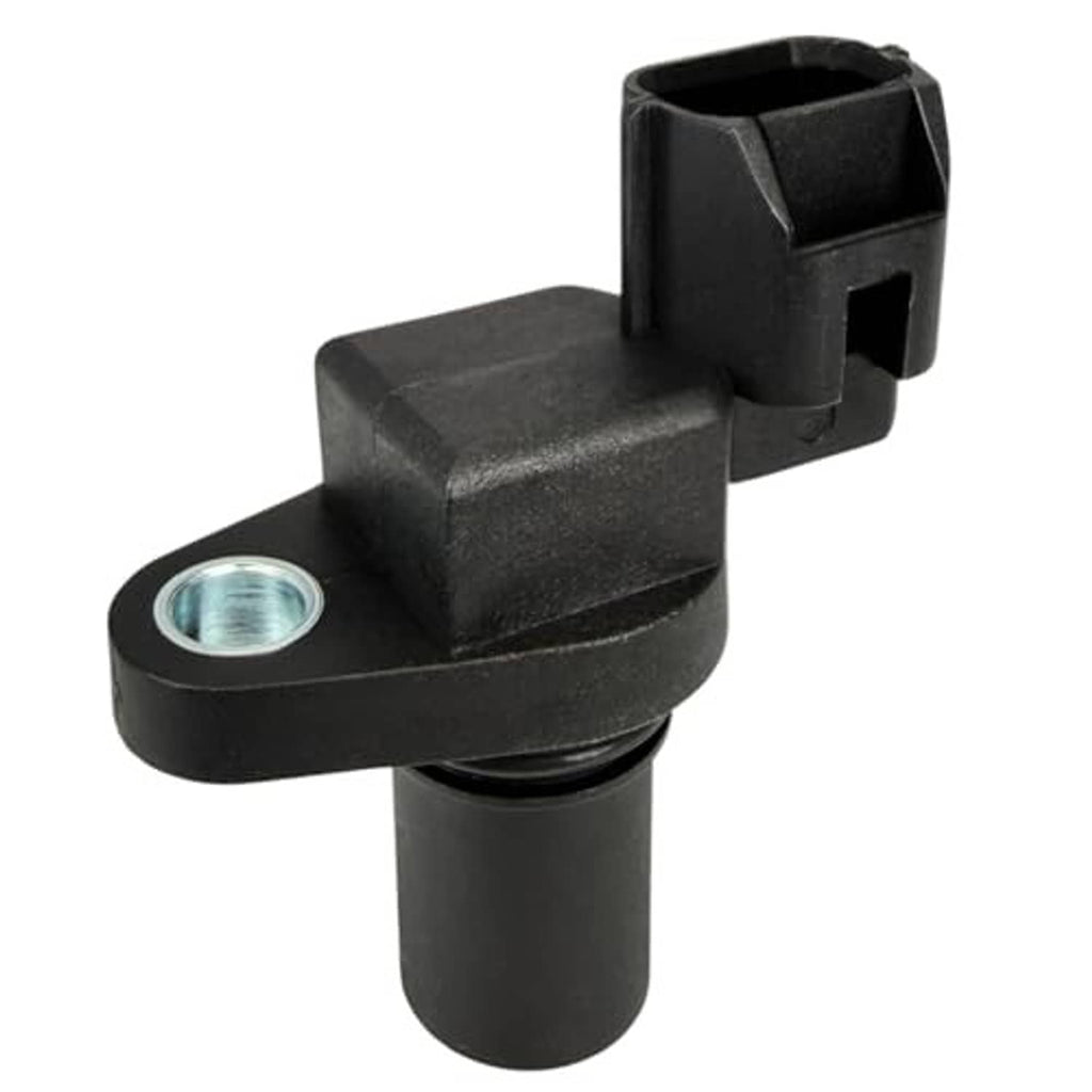 Camshaft position sensor in black housing with metal mounting insert and connector