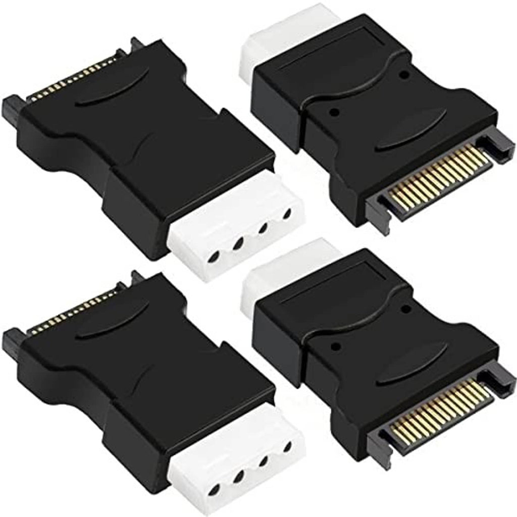 SATA 15-pin to Molex 4-pin adapter with gold-pin SATA and Molex interfaces