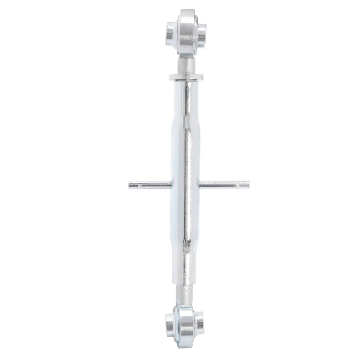 3-point hitch top link with upper and lower threaded eye mounts, galvanized steel