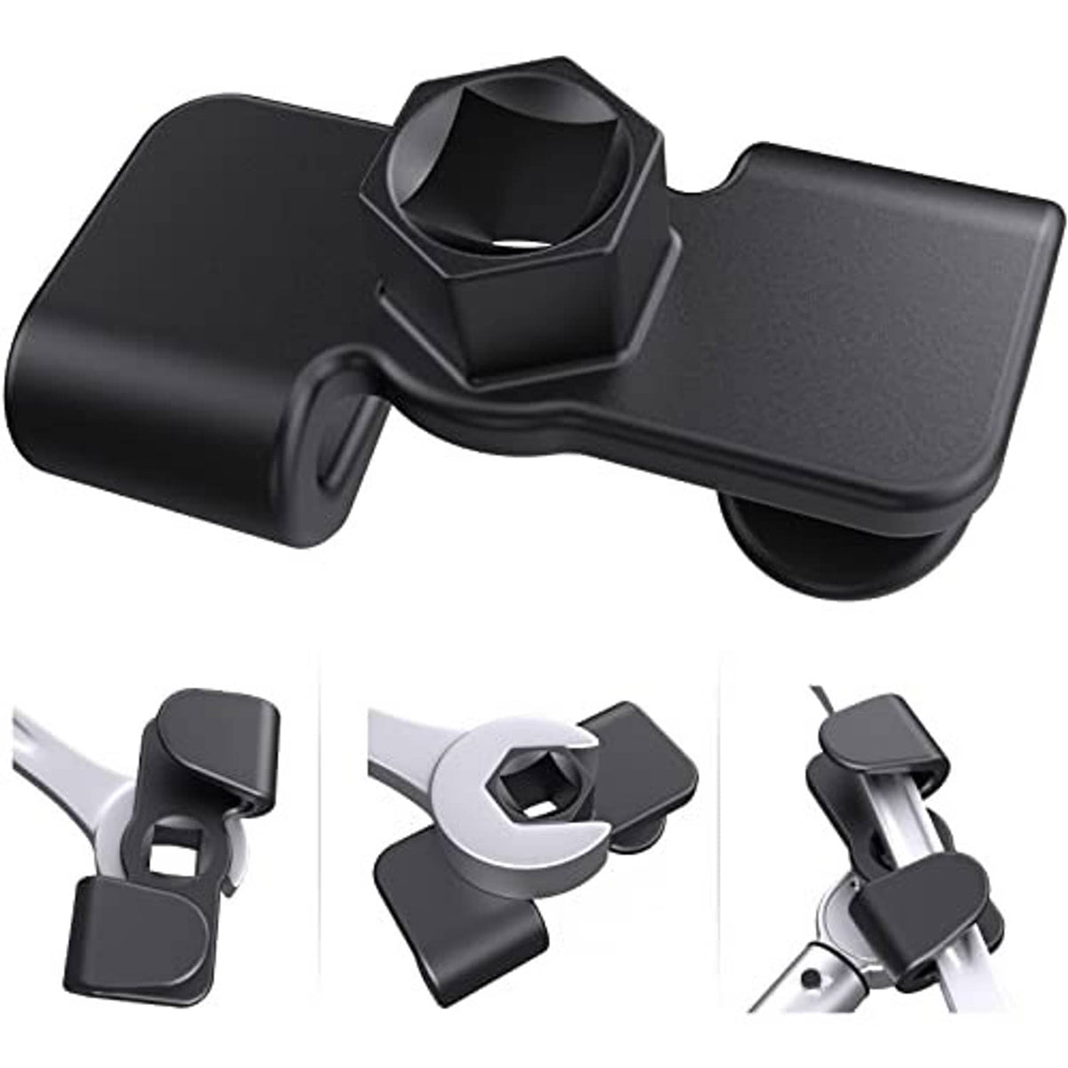 Black wrench extender adapter with hex socket head on a metal extension